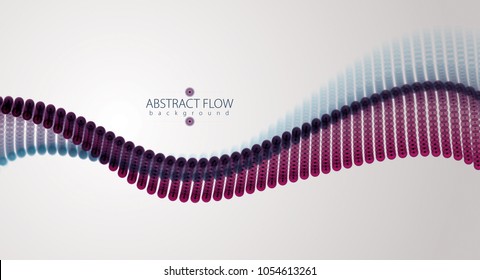 Abstract background with dynamic particles sound wave. Vector abstract background. Mesh of blurred dots, beautiful illustration.