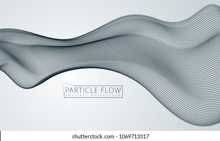 Abstrakter Hintergrund mit dynamischen Partikeln Schallwelle. Vektorgrafik-abstrakter grauer Hintergrund. Mesh der unscharfen Punkte, schöne Abbildung.