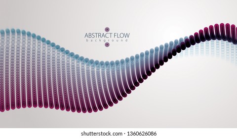 Abstract background with dynamic particles sound wave. Vector abstract background. Mesh of blurred dots, beautiful illustration.