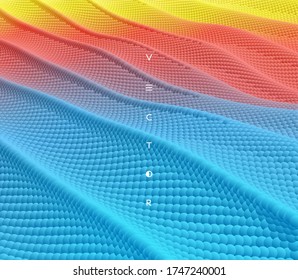 Abstract background with dynamic particles. Texture. 3d vector Illustration. 