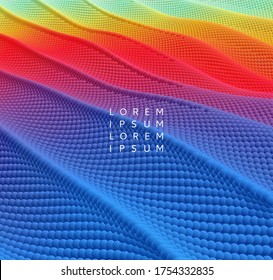 Abstract background with dynamic particles. Texture. 3d vector Illustration. 