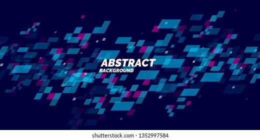 Abstract background with dynamic particles. Vector template for design.