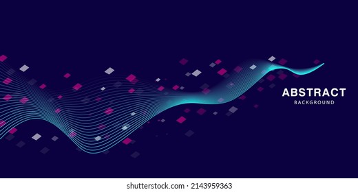 Abstract background with dynamic particles. Vector template for design. EPS 10