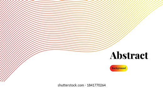 Abstract background with dynamic red and yellow gradient wave lines. Vector illustration. Suitable for use, book covers, cd covers, flyers, posters, website backgrounds or landing pages