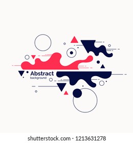 Abstract background with dynamic splash. Vector illustration in flat minimalistic style