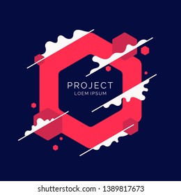 Abstract background with dynamic splash. Vector illustration in flat minimalistic style