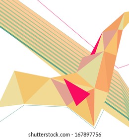 Abstract background with dynamic triangles and lines. Vector illustration