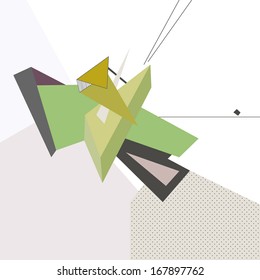 Abstract background with dynamic triangles and lines. Vector illustration