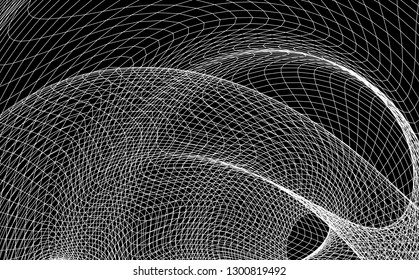 Abstract background with a dynamic wave. Big data. Vector illustration on a black background. - Vector