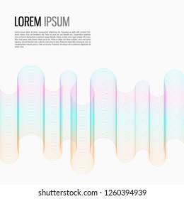 Abstract background with a dynamic wave. Colourful lines on bright background.