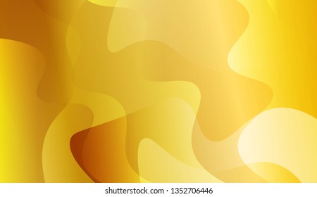 Abstract Background With Dynamic Wave Effect. Design For Cover Page, Poster, Banner Of Websites. Vector Illustration with Gold Color Gradient