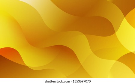 Abstract Background With Dynamic Wave Effect. Design For Cover Page, Poster, Banner Of Websites. Vector Illustration with Gold Color Gradient