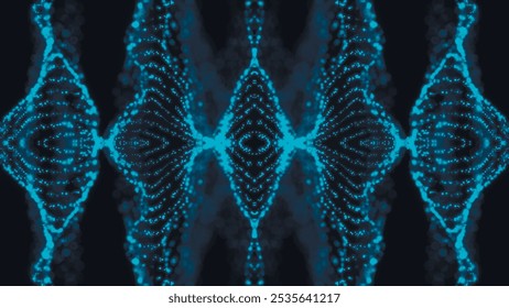 Abstract background with a dynamic wave. Futuristic wave with dots. Big data concept. Abstract technology background. Vector illustration