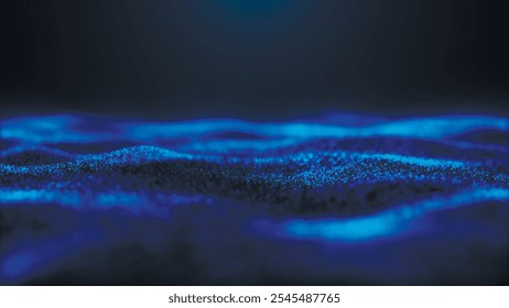 Abstract background with a dynamic wave. Futuristic wave with dots. Big data concept. Abstract technology background. Vector illustration