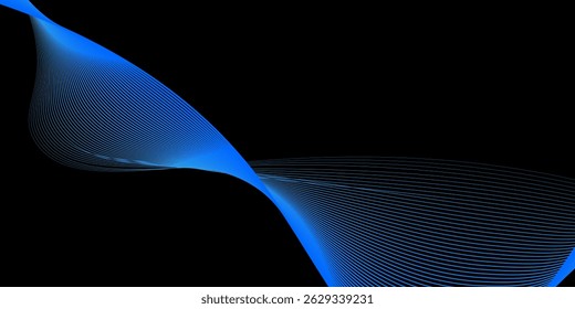 Abstract background with a dynamic wave. Futuristic wave with dots. Big data concept. Abstract technology background. 3d Widescreen