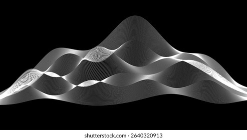 Abstract background with a dynamic wave Geography Design Vector illustration Black and white