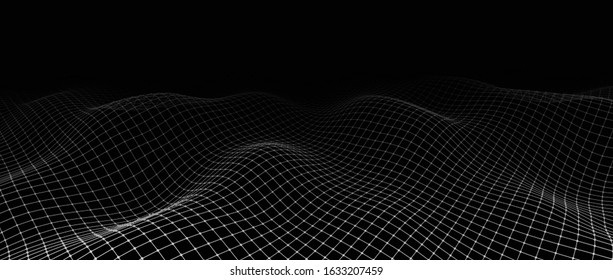 Abstract background with a dynamic wave. A large amount of data. Vector illustration.
