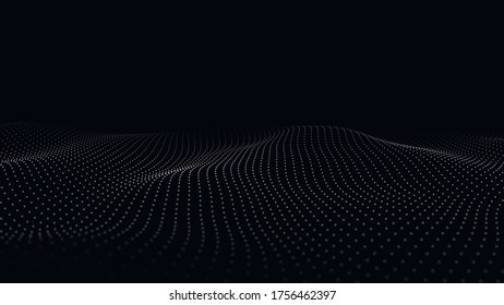 Abstract background with a dynamic wave. A large amount of data. Vector illustration.