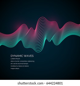 Abstract background with a dynamic waves. Vector illustration.