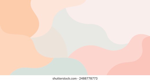 Fondo Abstractas con Formas onduladas dinámicas, fondo ondulado mínimo colorido con color suave, Vector, ilustración