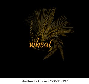 Abstract background with ears of wheat. Vector illustration