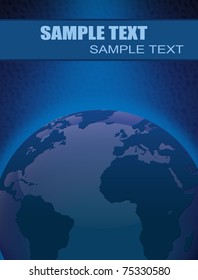 Abstract background with Earth globe and space for your text, vector illustration