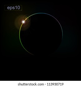 Abstract background with the eclipse of the planet. eps10