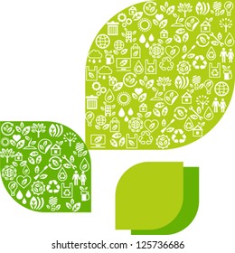 Abstract background of eco web icons.