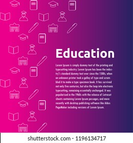 Abstract background with education elements and free space for writing