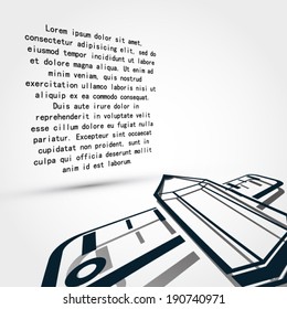 Abstract background for education, school -Pencil with ruler, flat design