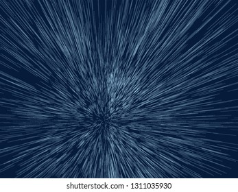 Abstract background with the effect of acceleration. 3D Many wireframe of blue rectangles. Vector illustration.