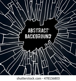 Abstract background with the effect of broken glass. Black broken glass background vector illustration