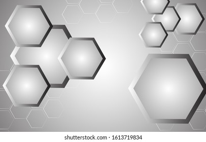 abstract background with effect line hexagon vector. Gray hexagon background. vector