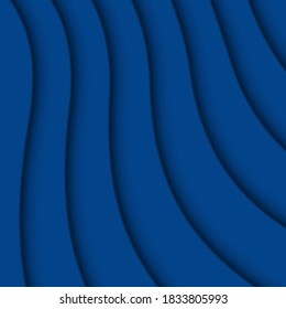 abstract background with the effect of three-dimensional wavy layers. bright blue color, realistic shadow. the background color is easy to change. stock vector illustration. EPS 10.