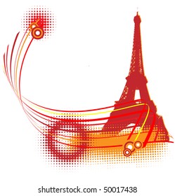 Abstract background with Eiffel tower