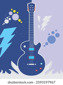 abstract background with electric guitar