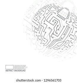 Abstract background of electronic board. Motherboard. Vector.