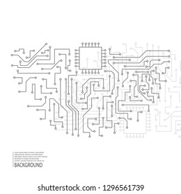 Abstract background of electronic board. Motherboard. Vector.