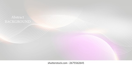 Abstract Background: An abstract and elegant atmosphere with transparent wavy lines and blurred circles in various places.