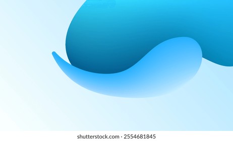 ABSTRACT BACKGROUND ELEGANT BLUE GRADIENT SMOOTH LIQUID COLORFUL DESIGN WITH HAND DRAWN SHAPES VECTOR TEMPLATE GOOD FOR MODERN WEBSITE, WALLPAPER, COVER DESIGN 