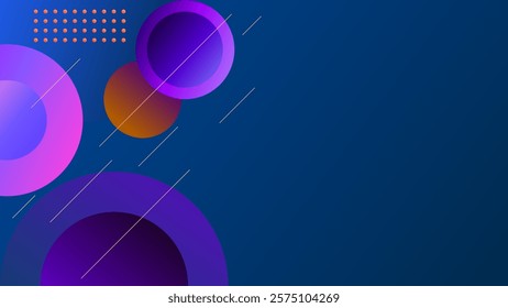 ABSTRACT BACKGROUND ELEGANT BLUE GRADIENT COLORFUL DESIGN WITH CIRCLE GEOMETRIC SHAPES VECTOR TEMPLATE GOOD FOR MODERN BUSINESS PRESENTATION, POSTER, COVER DESIGN 