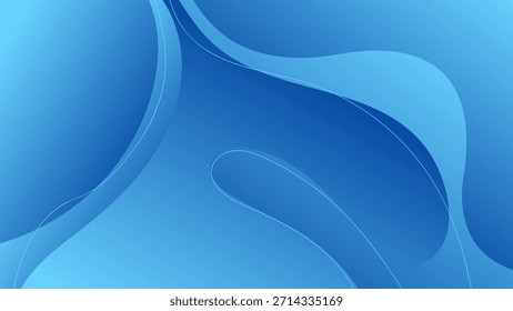 ABSTRAKTER HINTERGRUND ELEGANTER BLAUER FARBVERLAUF GLATT FLÜSSIG BUNTES DESIGN MIT HANDGEZEICHNETEN ORGANISCHEN FORMEN VEKTORVORLAGE GUT FÜR MODERNE WEBSITE, TAPETE, DECKENDESIGN 