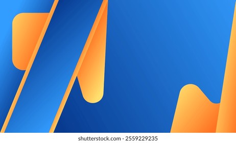 ABSTRACT BACKGROUND ELEGANT BLUE ORANGE GRADIENT SMOOTH LIQUID COLORFUL DESIGN WITH GEOMETRIC SHAPES VECTOR TEMPLATE GOOD FOR MODERN WEBSITE, WALLPAPER, COVER DESIGN 