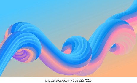 ABSTRACT BACKGROUND ELEGANT BLUE ORANGE GRADIENT 3D FLUID SWIRL WAVY SMOOTH LIQUID COLORFUL DESIGN VECTOR TEMPLATE GOOD FOR MODERN WEBSITE, WALLPAPER, COVER DESIGN	