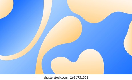 FONDO Abstractas ELEGANTE AZUL NARANJA GRADIENTE LÍQUIDO LISO DISEÑO COLORIDO CON FORMAS DIBUJADAS A MANO PLANTILLA DE VECTOR BUENO PARA EL SITIO WEB MODERNO, FONDO DE PANTALLA, DISEÑO DE CUBIERTA 