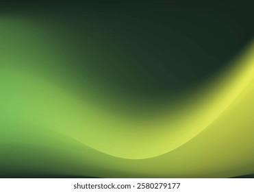 Abstract background with elegant dark green and yellow light gradations. Futuristic, minimalist and modern design, suitable for templates, wallpapers, banners and professional graphic projects