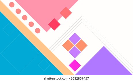 ABSTRACT BACKGROUND ELEGANT FLAT COLORFUL WITH TRIANGLE GEOMETRIC SHAPES TEMPLATE DESIGN VECTOR  