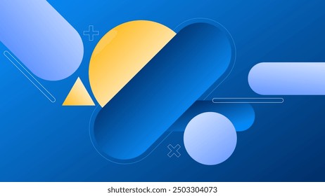 ABSTRACT BACKGROUND ELEGANT GRADIENT BLUE SMOOTH LIQUID COLORFUL DESIGN WITH GEOMETRIC SHAPES VECTOR TEMPLATE GOOD FOR MODERN WEBSITE, WALLPAPER, COVER DESIGN 