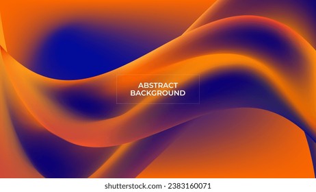 ABSTRACT BACKGROUND ELEGANT GRADIENT MESH BLUE ORANGE SMOOTH LIQUID COLOR DESIGN VECTOR TEMPLATE GOOD FOR MODERN WEBSITE, WALLPAPER, COVER DESIGN 