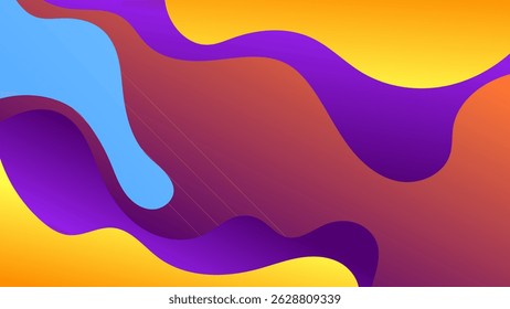 PLANO DE FUNDO ELEGANTE GRADIENTE SUAVE AZUL LARANJA ROXO COR COM MÃO DESENHADO FORMAS ORGÂNICAS DESIGN VETOR MODELO BOM PARA SITE MODERNO, PAPEL DE PAREDE, DESIGN DE CAPA 